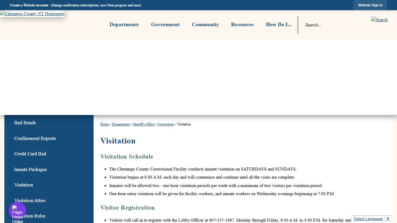 Visitation | Chenango County, NY